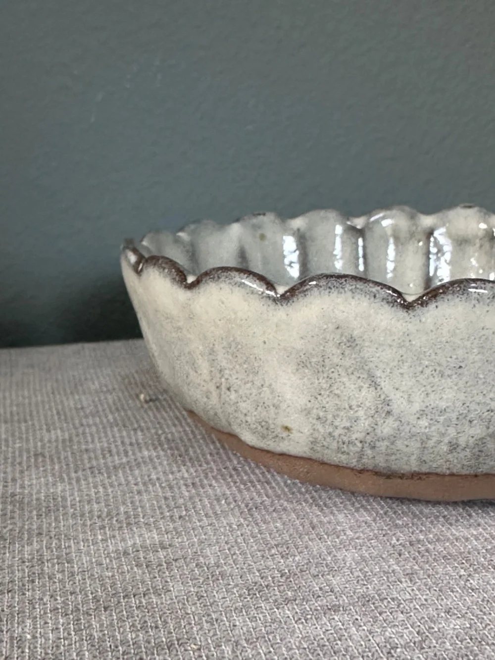 Japanese Ceramic Scalloped Rinka Dish
